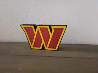 Custom Washington Commanders 3D Printed LED Light Box - Game Day Decor