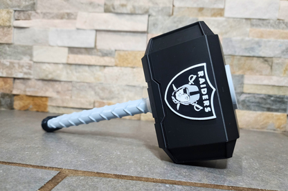 Las Vegas Raiders 3D Printed Thor Hammer | Medium & Large | With or Without Stand