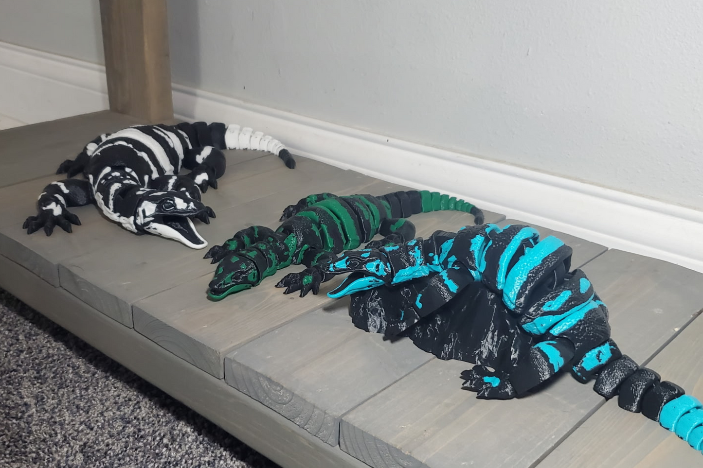3D-Printed Articulated Asian Water Monitor – Flexible & Lifelike