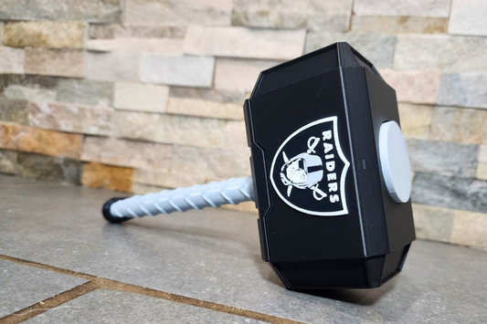 Las Vegas Raiders 3D Printed Thor Hammer | Medium & Large | With or Without Stand