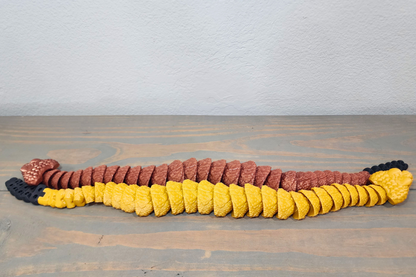 3D Printed Rattlesnake Model – 21" Long – Movable Fangs & Mouth, Flexible Body – Solid Color Snake