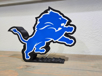 Handcrafted Detroit Lions LED Lightbox - Show Your Team Spirit!
