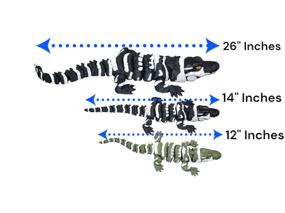 3D-Printed Articulated Alligator with Glass Eyes – Realistic & Poseable