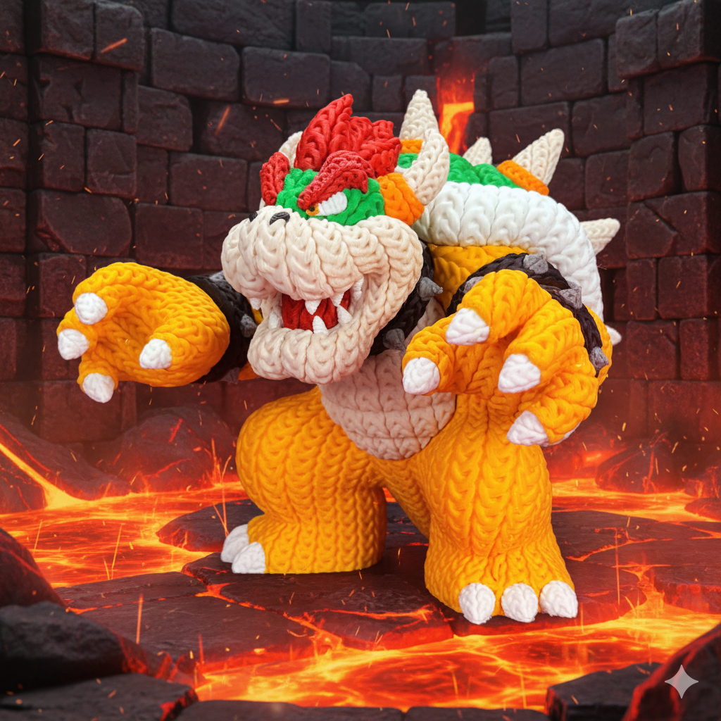 Browser Inspired 3D Printed Figure – Crochet Texture Style – Fan Art Display – 6" or 8"