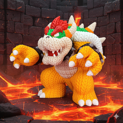 Browser Inspired 3D Printed Figure – Crochet Texture Style – Fan Art Display – 6" or 8"