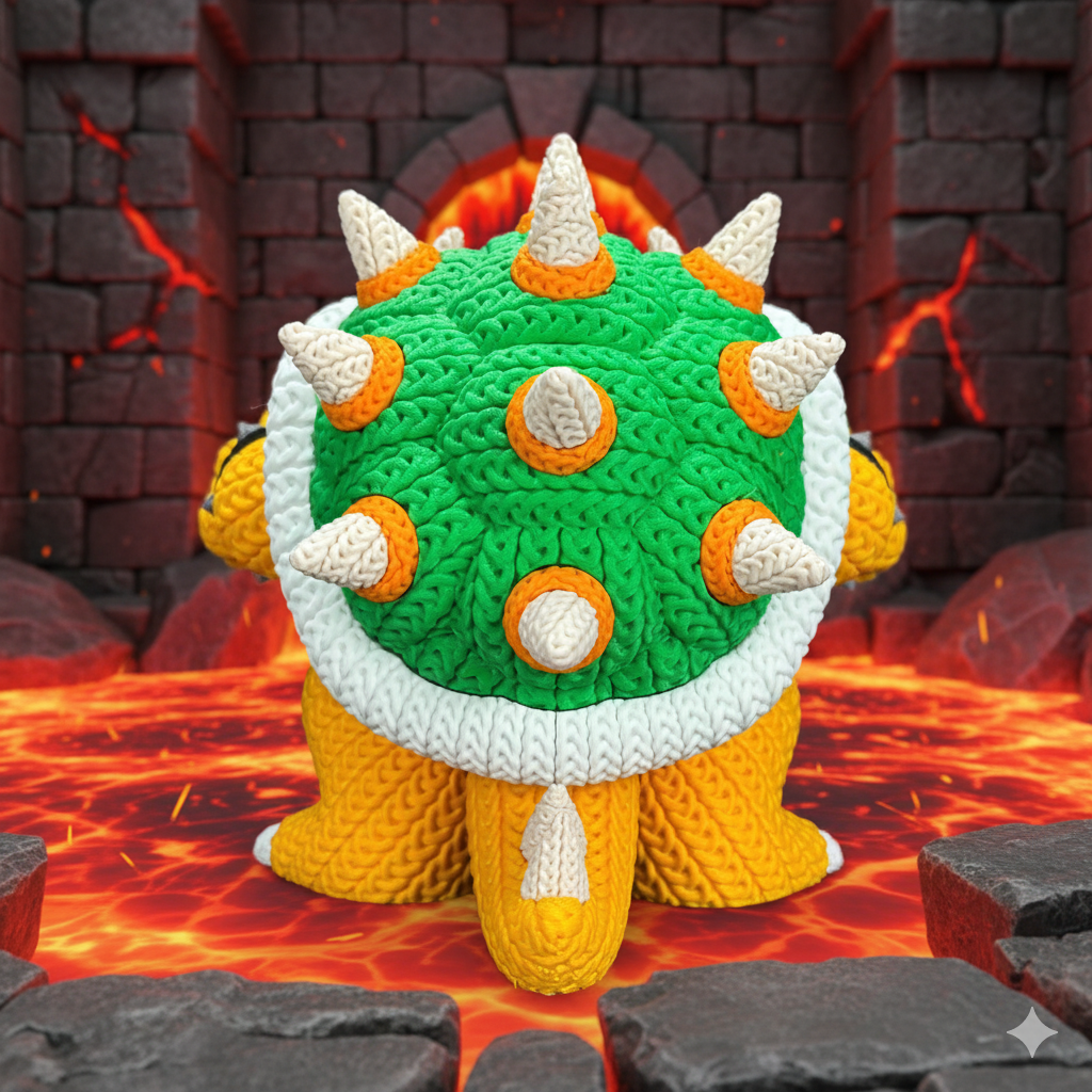 Browser Inspired 3D Printed Figure – Crochet Texture Style – Fan Art Display – 6" or 8"