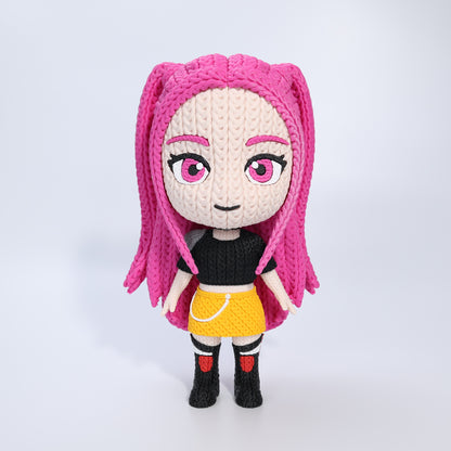 Mira Inspired 3D Printed Figure – Crochet Texture Style – Anime Fan Art Display – 6" or 8"