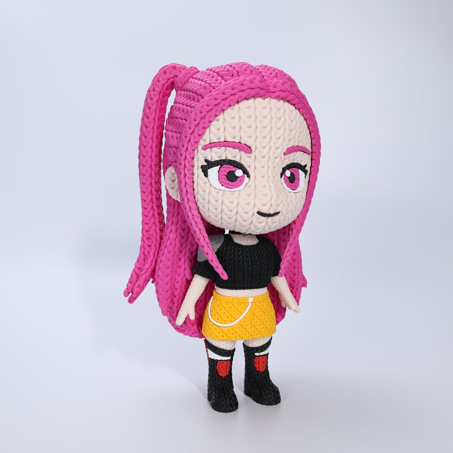 Mira Inspired 3D Printed Figure – Crochet Texture Style – Anime Fan Art Display – 6" or 8"