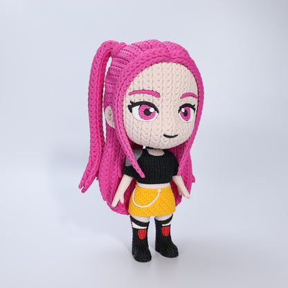 Mira Inspired 3D Printed Figure – Crochet Texture Style – Anime Fan Art Display – 6" or 8"