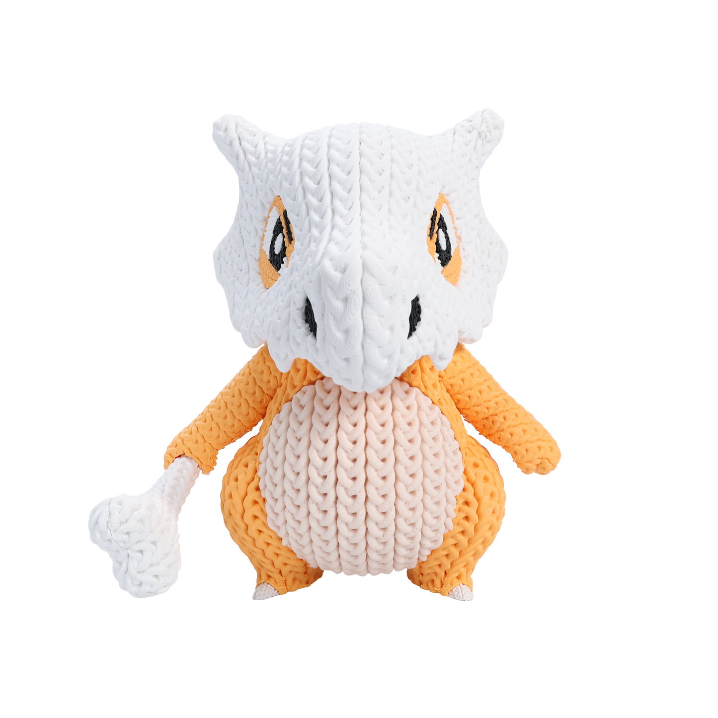 Cubone Inspired 3D Printed Figure – Crochet Texture Style – Fan Art Collectible – 6" or 8"