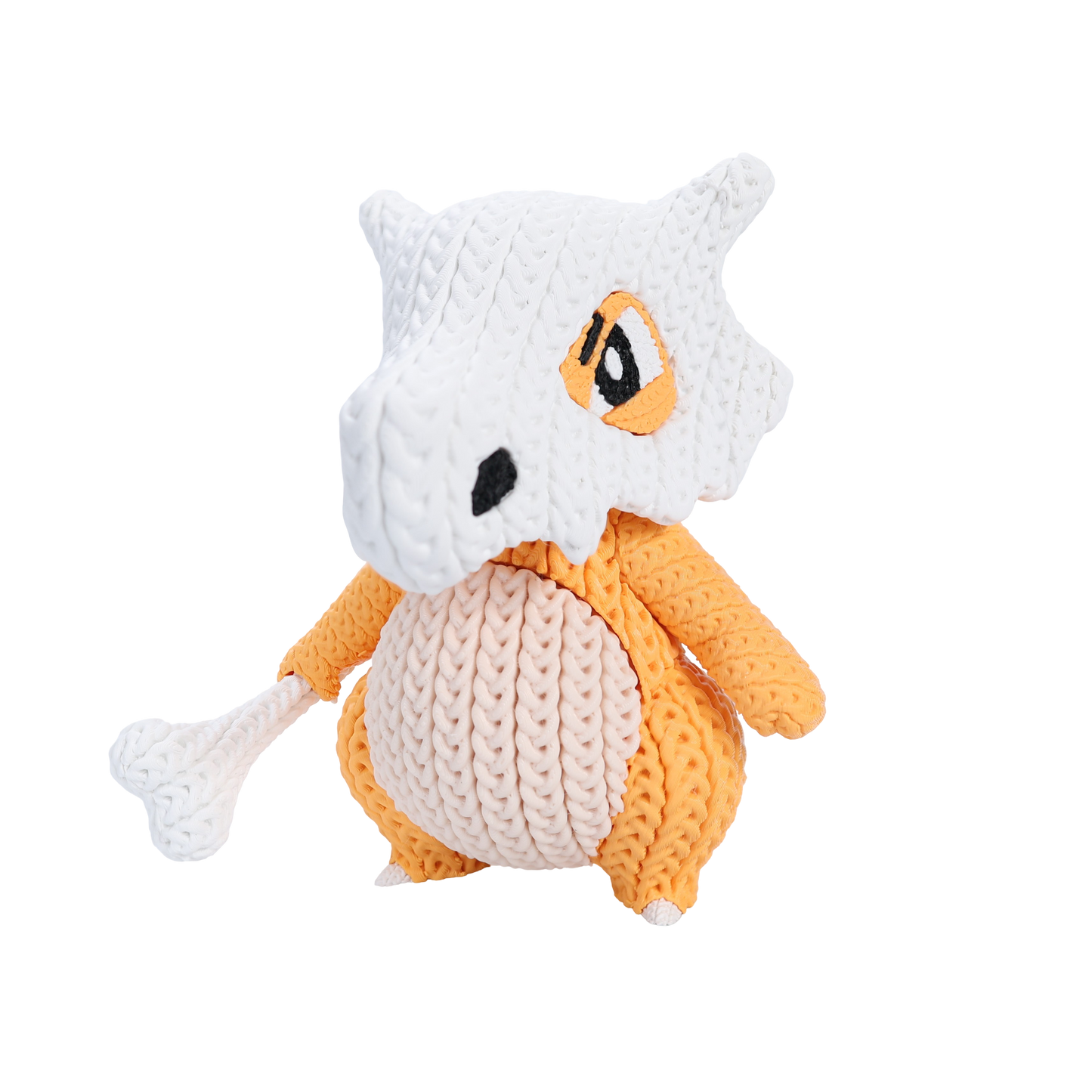 Cubone Inspired 3D Printed Figure – Crochet Texture Style – Fan Art Collectible – 6" or 8"
