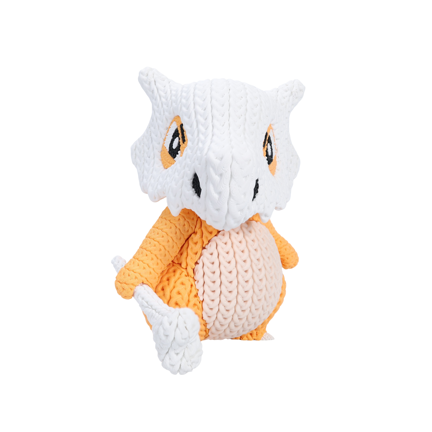 Cubone Inspired 3D Printed Figure – Crochet Texture Style – Fan Art Collectible – 6" or 8"