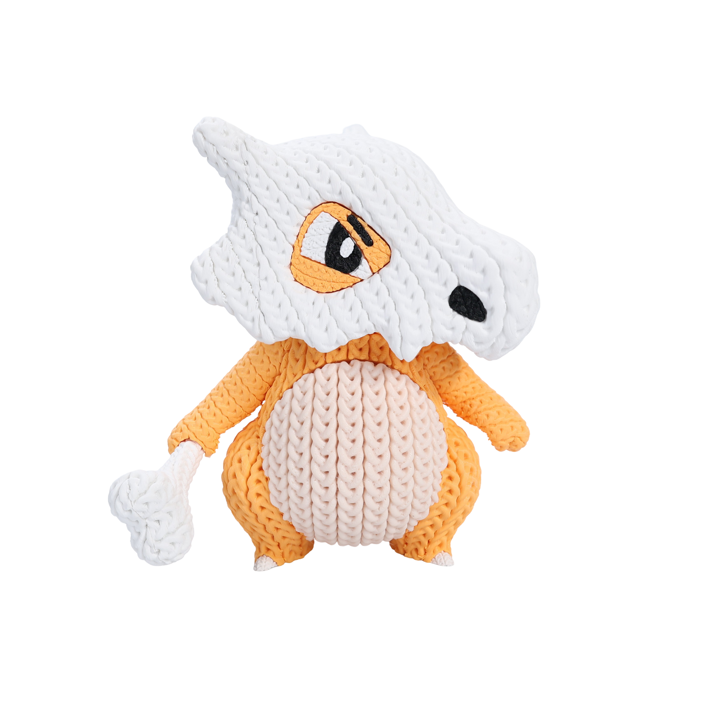 Cubone Inspired 3D Printed Figure – Crochet Texture Style – Fan Art Collectible – 6" or 8"