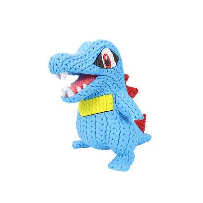 Totodile Inspired 3D Printed Figure – Crochet Texture Style – Water Starter Fan Art – 6" or 8"