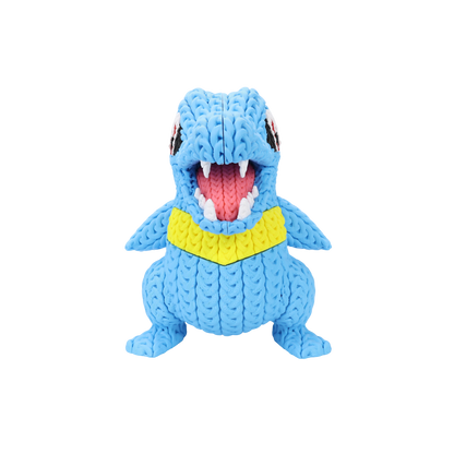 Totodile Inspired 3D Printed Figure – Crochet Texture Style – Water Starter Fan Art – 6" or 8"