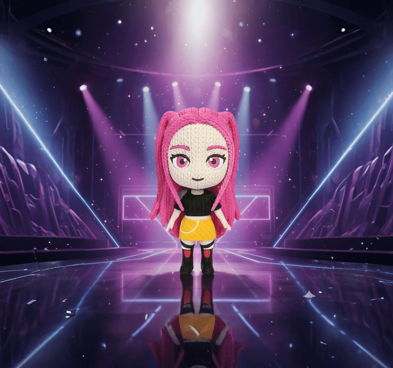 Mira Inspired 3D Printed Figure – Crochet Texture Style – Anime Fan Art Display – 6" or 8"