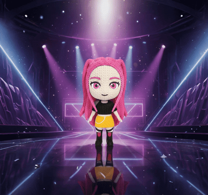 Mira Inspired 3D Printed Figure – Crochet Texture Style – Anime Fan Art Display – 6" or 8"