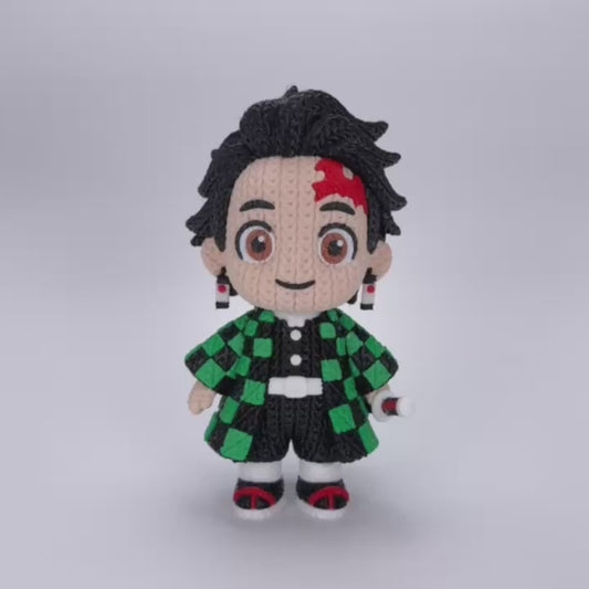 Sonic Inspired 3Tanjiro Inspired 3D Printed Figure – Crochet Texture Style – Anime Fan Art Display – 6" or 8"D Printed Figure – Crochet Texture Style – Video Game Fan Art Display – 6" or 8" (Copy)