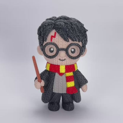 Wizard Inspired 3D Printed Figure – Crochet Texture Style – Magic School Fan Art – 6" or 8"