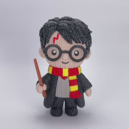 Wizard Inspired 3D Printed Figure – Crochet Texture Style – Magic School Fan Art – 6" or 8"