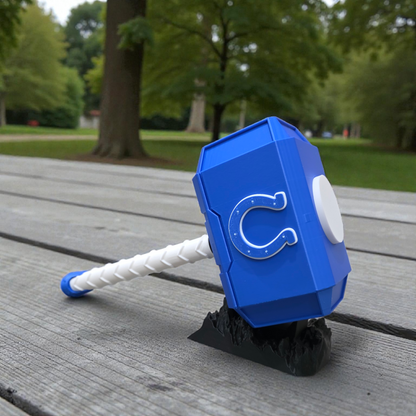 Indianapolis Colts 3D-Printed Thor-Style Hammer – 14” or 10” | With or Without Display Stand