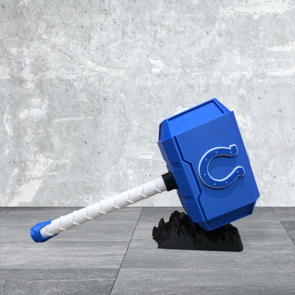 Indianapolis Colts 3D-Printed Thor-Style Hammer – 14” or 10” | With or Without Display Stand