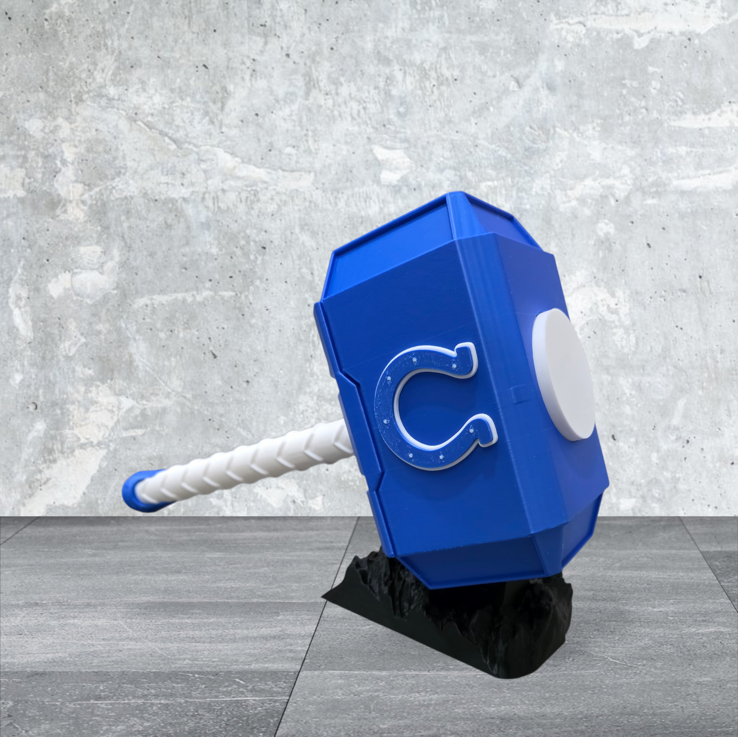 Indianapolis Colts 3D-Printed Thor-Style Hammer – 14” or 10” | With or Without Display Stand