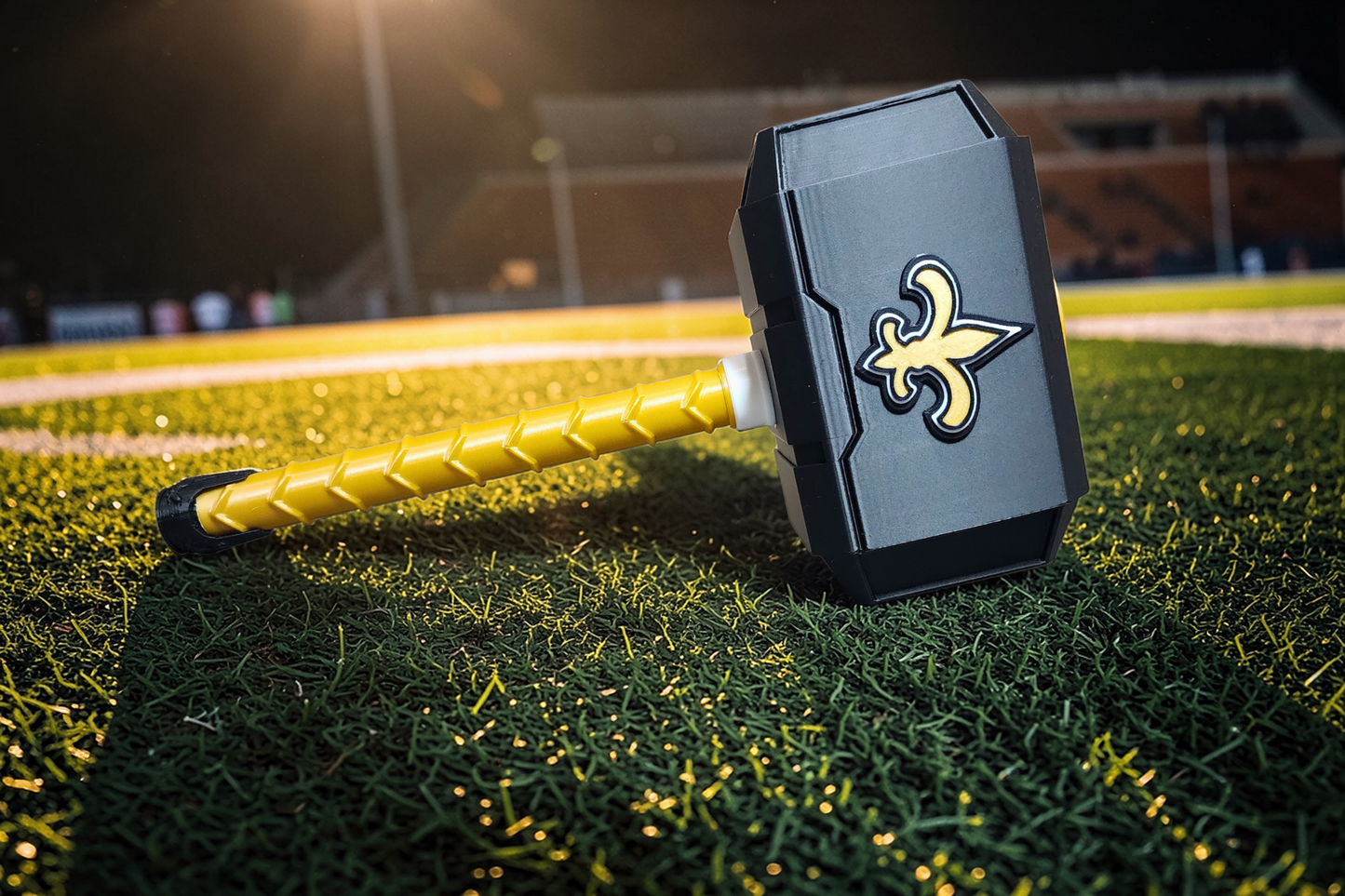 New Orleans Saints 3D Printed Thor Hammer | Medium & Large | With or Without Stand