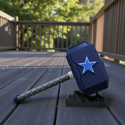 Dallas Cowboys 3D-Printed Thor-Style Hammer – 14” or 10” | With or Without Display Stand