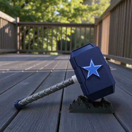 Dallas Cowboys 3D-Printed Thor-Style Hammer – 14” or 10” | With or Without Display Stand
