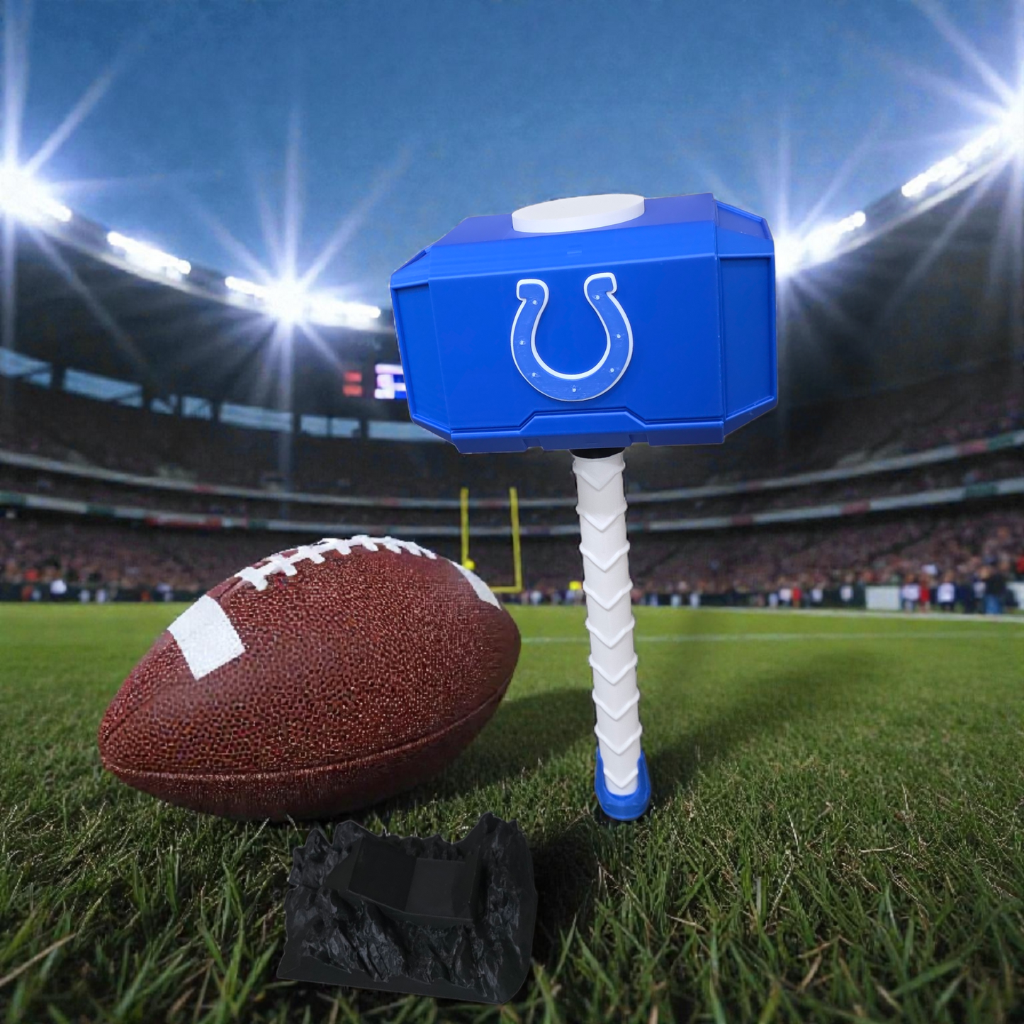 Indianapolis Colts 3D-Printed Thor-Style Hammer – 14” or 10” | With or Without Display Stand