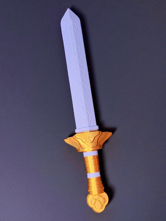 K-Pop Demon Hunter Rumi Sword | 3D Printed Fantasy Sword | Purple & Gold Display Prop | Cosplay or Room Decor
