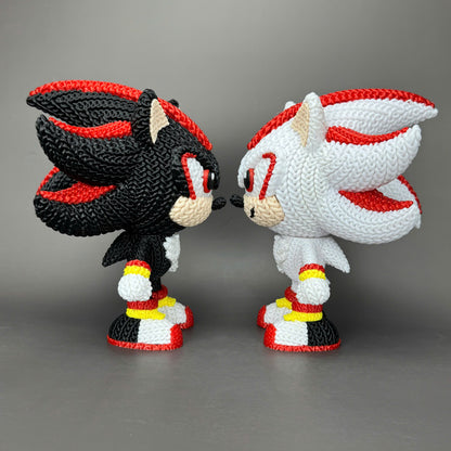 Shadow Inspired 3D Printed Figure – Crochet Texture Style – Video Game Fan Art Display – 6" or 8"