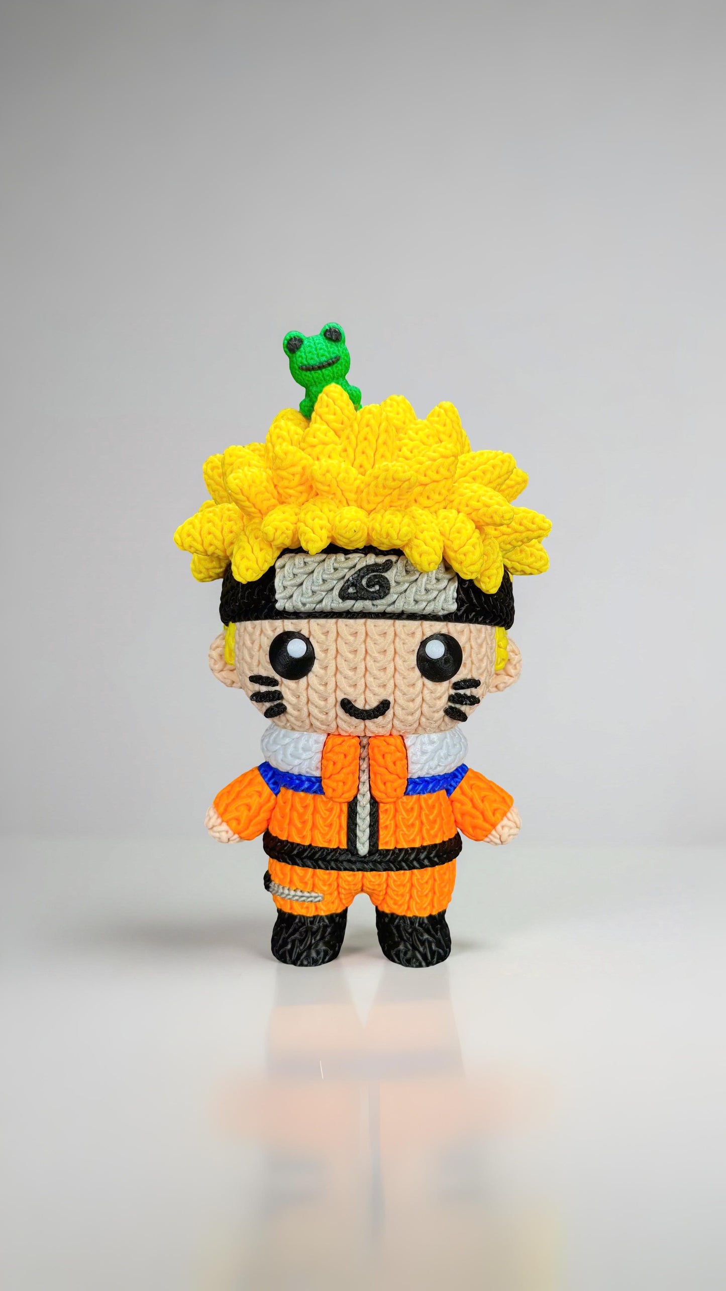 Naruto Inspired 3D Printed Figure – Crochet Texture Style – Anime Ninja Fan Art – 6" or 8"