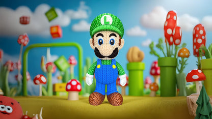 Luigi Inspired 3D Printed Figure – Crochet Texture Style – Video Game Fan Art Display – 6" or 8"