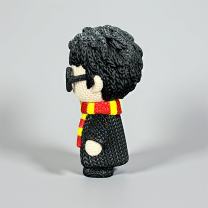 Wizard Inspired 3D Printed Figure – Crochet Texture Style – Magic School Fan Art – 6" or 8"