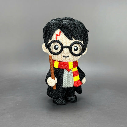 Wizard Inspired 3D Printed Figure – Crochet Texture Style – Magic School Fan Art – 6" or 8"